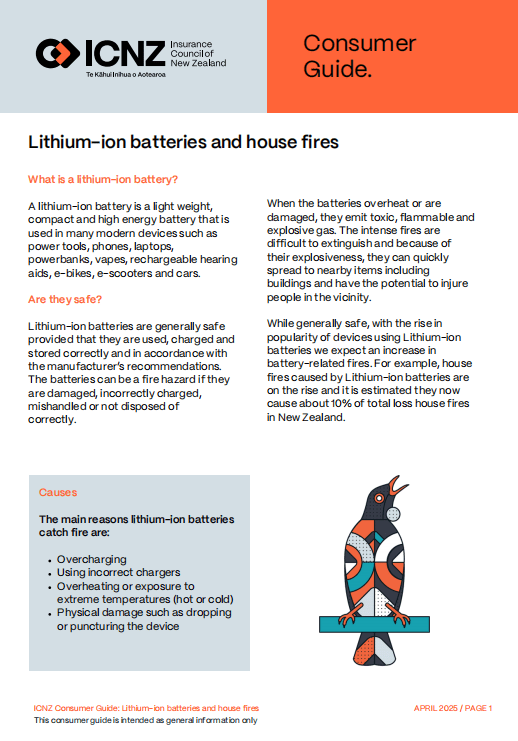 ICNZ - LITHIUM ION BATTERIES AND HOUSE FIRES