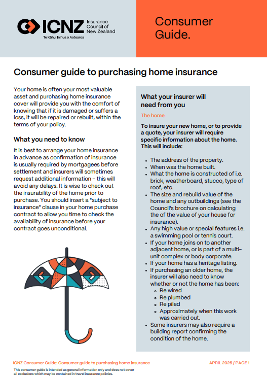 Cover, Consumer Guide to purchasing home insurance