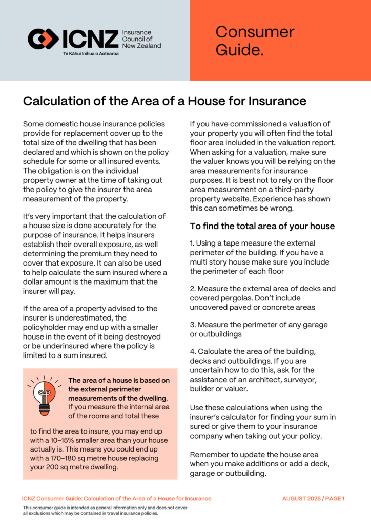 Calculation of the Area of a House for Insurance